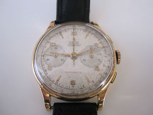 CAUNY PRIMA LANDERON SOLID GOLD 18K CHRONOGRAPH VINTAGE