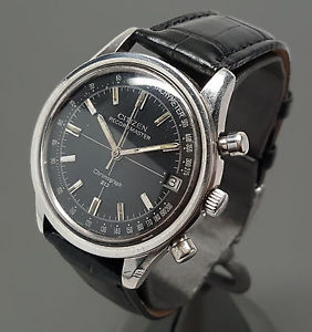 Very Rare Citizen RECORDMASTER Chronograph Date 63-0110 Manual Wind Watch 1971