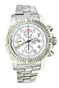 Breitling Super Avenger A13370 Acero Inoxidable Esfera Blanca