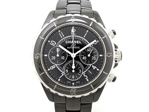 Used[A] Watch Men CHANEL J12 chronograph H0940 automatic black ceramic Y8O