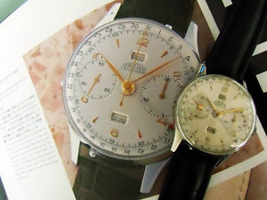VINTAGE ANGELUS CHRONODATO CHRONOGRAPH ON BOOK WATCH MINT CALENDAR CRONOGRAFO