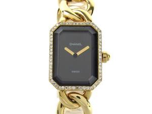 Auth CHANEL 18K Yellow Gold Diamond Premiere L Womens Watch Quartz