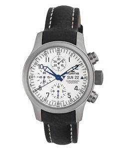 FORTIS B-42 FLIEGER CHRONOGRAPH AUTO WR 200M BLACK LEATHER STRAP 635.10.12 L.01