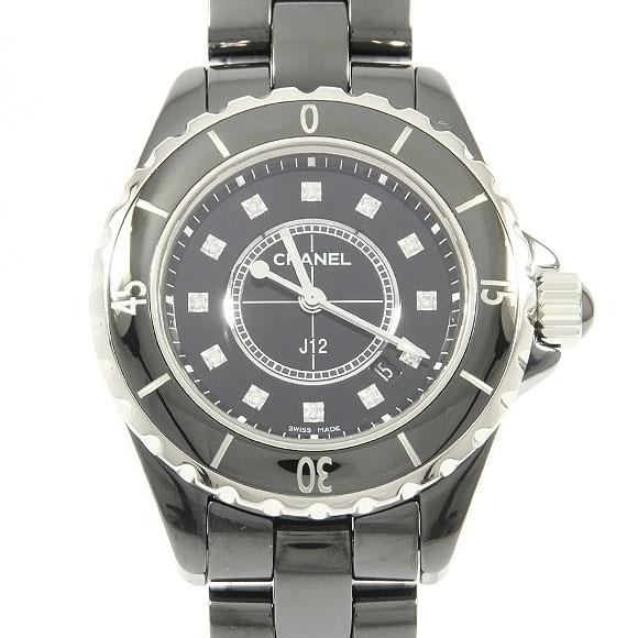 Used[B] Watch Chanel H1625 J12 33mm ceramic 12P Quartz Black Diamond M6T