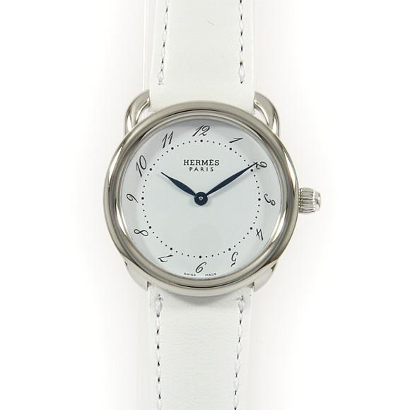 Used[B] Watch Hermes AR5.210 Aruso Quartz White Arabic White R4L