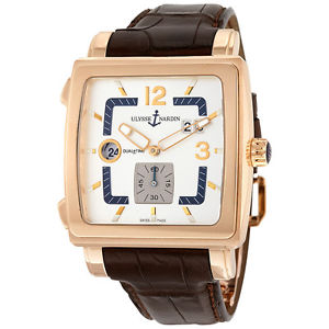 Ulysse Nardin Quadrato Dual Time 18kt Rose Gold Mens Watch 243-92-600