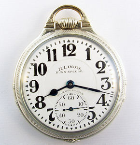 ILLINOIS BUNN SPECIAL 163A 23 JEWEL 60 HR BEAUTIFUL MODEL 206 CASE POCKET WATCH