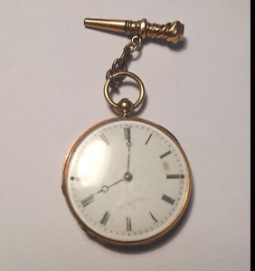 Orologio antico da Taschino, epoca 1840/1860 in oro e incastonati diamantini.