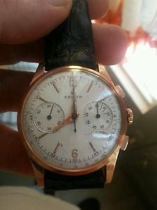 Zenith chronograph 18K solid rose  gold cal.156