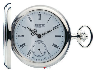 Sterling Silver Pocket Watch Engine Turned Half Hunter Case 17 Jewel Movement