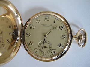 5D701 Antique Siduna chronometre 14k solid gold pocket watch 实金 怀表