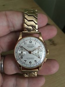 Good Quality Vintage Agari 18ct Gold Chronometer Gents Watch