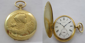 The Capitan Wife Ulysse Nardin Locle Gold Keyless Full Hunter Pocket Watch