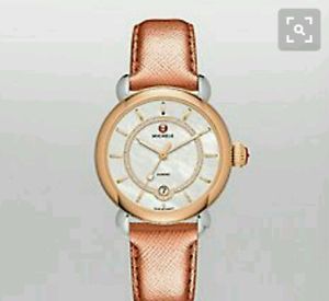 Michele CSX ELEGANCE Rose Gold Two Tone Dial Swiss Watch AUTHENTIC