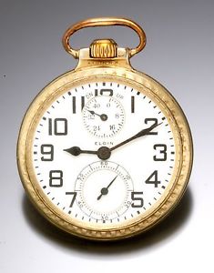 21-Jewel Elgin B. W. Raymond Pocket Watch with Up/Down Indicator & Horse Case