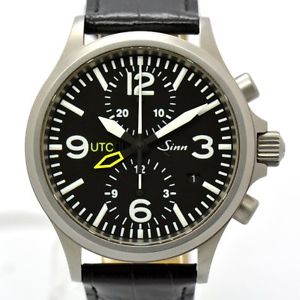 Auth Sinn 756.0197 Valjoux7750 Chronograph Automatic Leather Men's Watch #3108