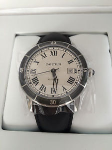 RELOJ RONDE CROISIÈRE DE CARTIER 42MM, ACERO Y PIEL. PARA HOMBRE
