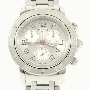 Pre-Owned HERMES Clipper Diver Chronograph CP2.410 Men's SS Silver Quartz, MD