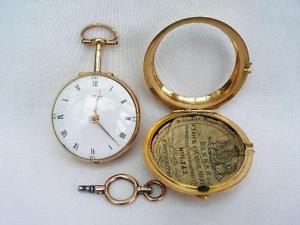 Very Fine & Rare 22k Solid Gold Gentleman's Verge Fusee Pair Case Pocket Watch.