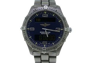 DA UOMO BREITLING AEROSPAZIALE E56062 TITANIO ANALOGICO DIGITALE orologio con/