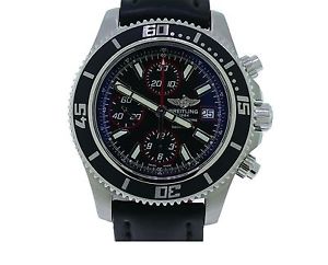 Hombre Breitling Superocean II Reloj De Acero Inoxidable Cronógrafo Rojo Esfera