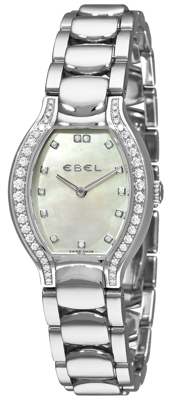 Ebel Beluga Tonneau Ladies Steel & Diamond Womens Watch MOP Dial 9956P28/991050