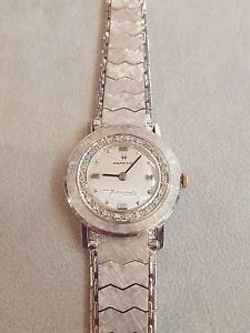 FABULOUS 14K WHITE GOLD HAMILTON THIN O MATIC WATCH 14K LUCIEN PICCARD BAND 53.2