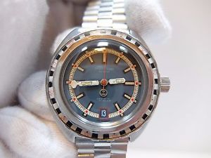 VINTAGE FAVRE LEUBA DEEP BLUE ROULETTE AUTOMATIC DIVER WATCH (WATCH THE VIDEO)