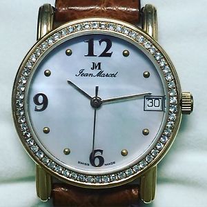 Ladies Jean Marcel 18ct Solid Gold Diamond Set Watch