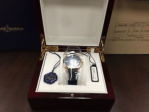 Ulysse Nardin Mens 18k Rose Gold Watch New In Box Rare Blue dial