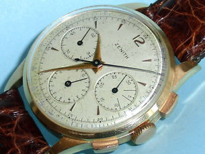 CRONOGRAFO ZENITH 3 CONTATORI ORO 18K 38 MM  MOV ZENITH CAL 156 RUOTA A COLONNE