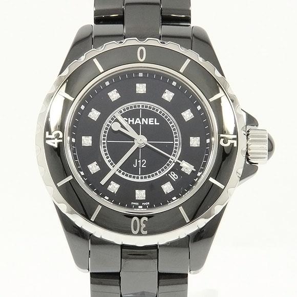 Used[B] Watch Chanel H1625 J12 33mm ceramic 12P Quartz Black Diamond H1F