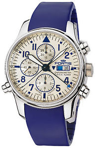 Fortis Men's 702.20.92 SI.05 F-43 Flieger Chrono Alarm COSC Limited Silicone NEW