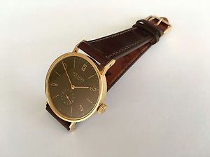 Rare excellent NOMOS Glashütte Tangente 18k Solid Yellow Gold Germany Watch 35mm
