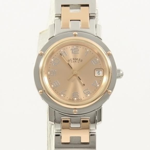Used[B] Watch Hermes CL4.221 Clipper PG Combi Quartz Pink Arabic Z9S