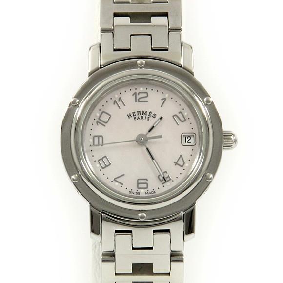 Used[B] Watch Hermes CL4.210 Clipper nacres Quartz Pink Shell Arabic U2A