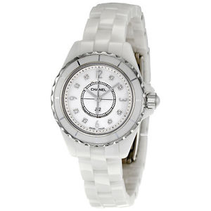 Chanel J12 Mother of Pearl White Ceramic Ladies Watch H2570