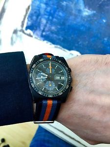 Vintage Philip Morris Chronograph PVD Lemania 5012 Swiss Mens Watch Very Rare!