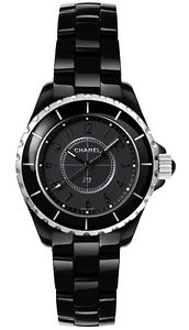 Chanel J12 Black Dial Ceramic Ladies Watch H3828
