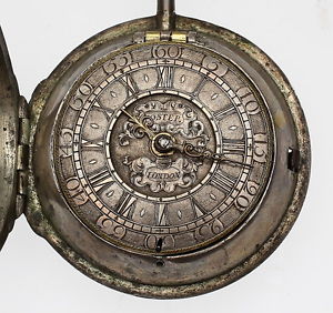 Antique Pocket Watch In Sterling Silver By Joseph Foster London ca. 1691
