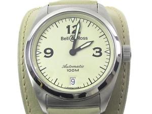 Auth Bell & Ross Watch Stainless Steel Leather Women Automatic Beige