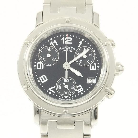 Used[B] Watch Hermes CL1.310 Clipper Chrono Quartz Black Arabic K5J