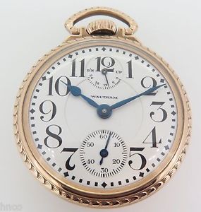 1928 WALTHAM VANGUARD UP / DOWN WIND INDICATOR 16S 21J POCKET WATCH & SERVICED
