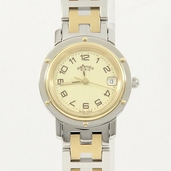 Used[B] Watch Hermes CL4.220 Clipper Combi Quartz Ivory Arabic D6J