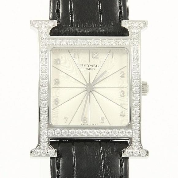 Used[B] Watch Hermes HH1.530 H Watch / D Quartz Silver Arabic Black T0X