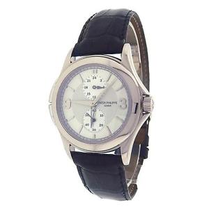 Patek Phillippe Calatrava Travel Time 5134G 18K White Gold Silver Men's Watch