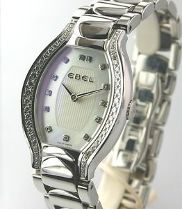 Ebel ladies Beluga Tonneau Diamond Watch & Dial Box Tag Mother of Pearl Dial