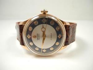 VINTAGE GRUEN SUPER G AIRFLIGHT WATCH WITH NICE ORIGINAL RED GP CASE. SERVICED.