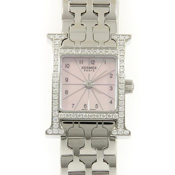 Used[A] Watch Hermes HH1.130 H Watch / D Quartz Pink Shell Arabic H1L