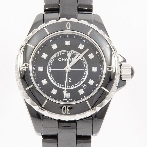 Used[B] Watch Chanel H1625 J12 33mm ceramic 12P Quartz Black Diamond Y7X
